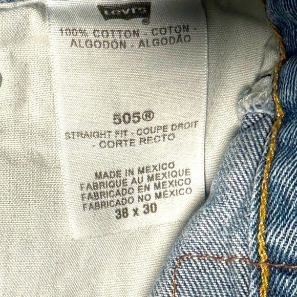 Levi's 505's, Relaxed Fit, Men's Blue Jeans,‎ 38 X 30 - Picture 4 of 8